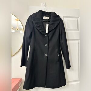 T Tahari Wool Blend Black Coat